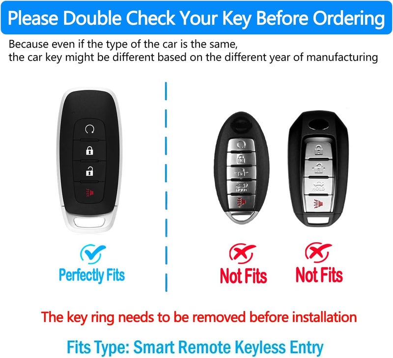 Tukellen for Nissan Key Fob Cover, Premium TPU Plated Case for 2023-2025 Pathfinder Rogue Ariya Versa Kicks Sentra Armada Murano Smart Remote Key Protector (Red, 4 Buttons-A) - Image 2